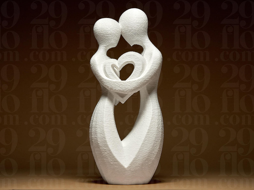 Romantisches Paar – Abstrakte Liebesfigur mit Herz | Moderne Dekofigur | Symbol für Liebe & Verbundenheit | 3D-Druck Skulptur Fehn-factory.de