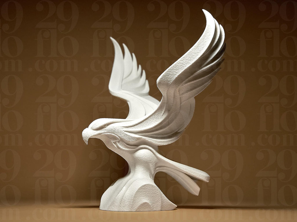 Elegante Adler Skulptur – Abstrakte Dekofigur mit Flügeln | Moderne Eagle Statue aus 3D-Druck | Symbol für Freiheit & Stärke Fehn-factory.de