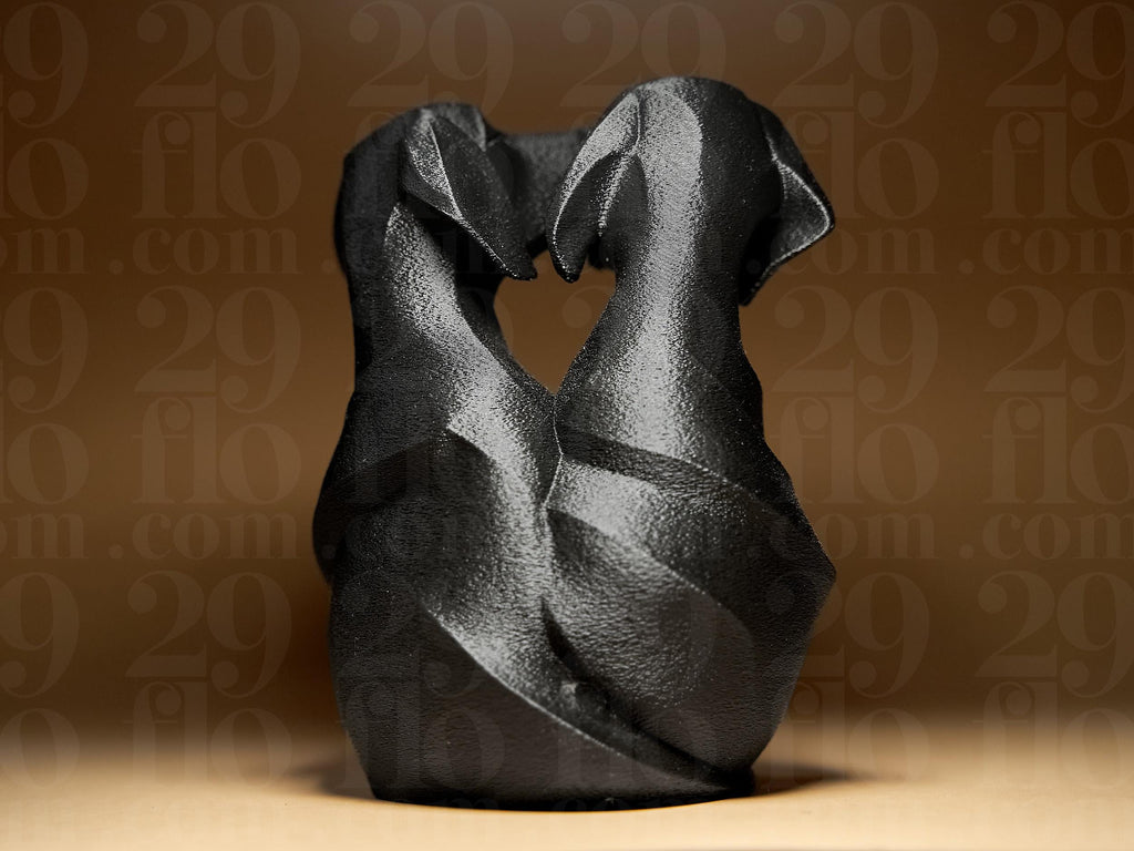 Zwei Labradore in Liebe – Abstrakte Hunde Skulptur | Romantische Tierfigur | Symbol für Treue & Zuneigung | Moderne 3D-Dekofigur Fehn-factory.de