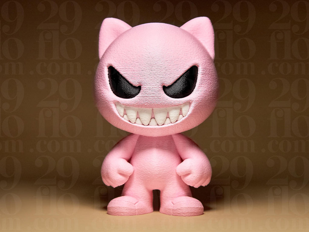 Evil Kitten Figurine – Pinke Katzenfigur mit fiesem Grinsen | Lustige 3D-Dekofigur | Geschenk für Katzenfans & Nerds Fehn-factory.de