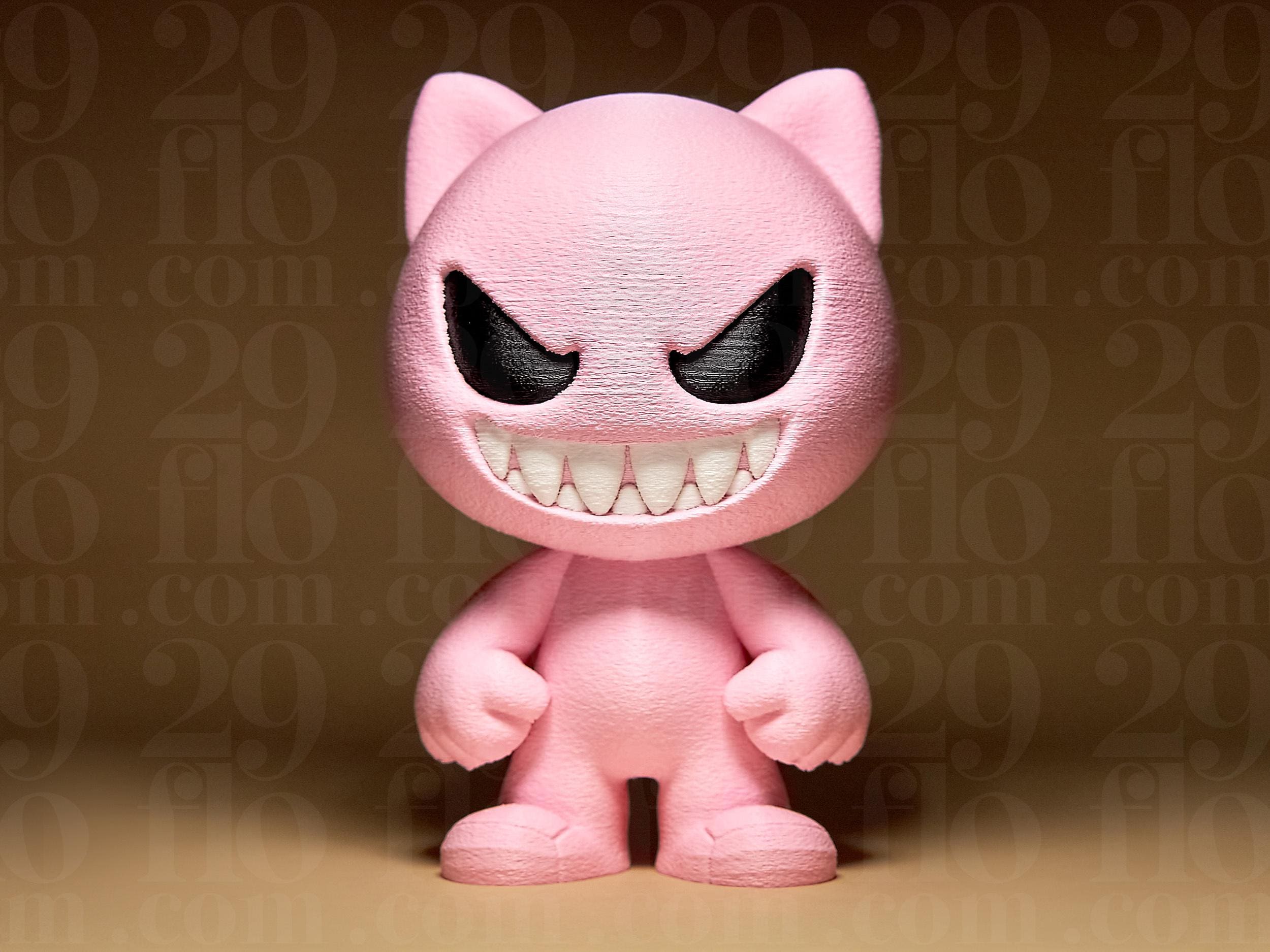 Evil Kitten Figurine – Pinke Katzenfigur mit fiesem Grinsen | Lustige 3D-Dekofigur | Geschenk für Katzenfans & Nerds Fehn-factory.de