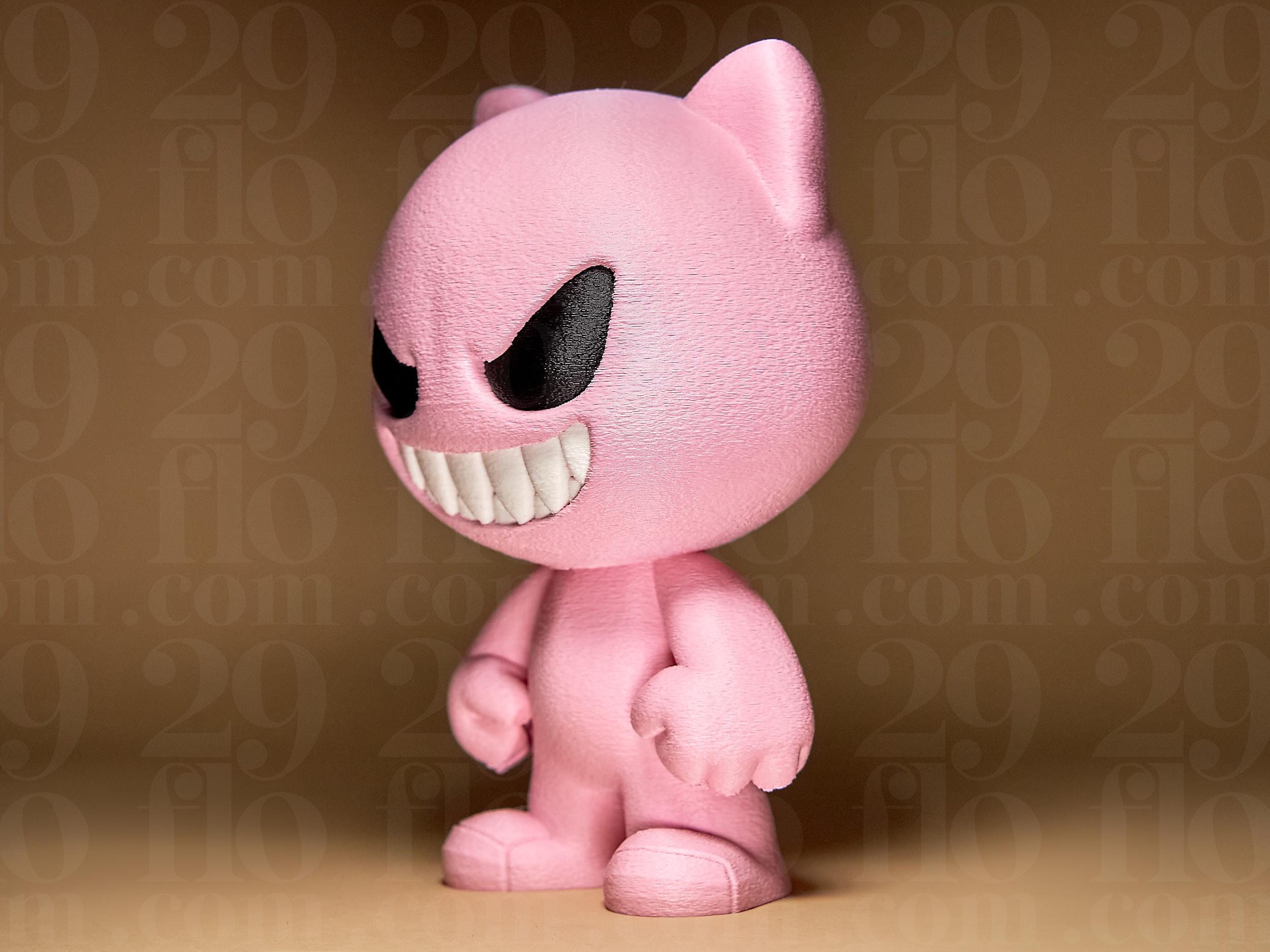 Evil Kitten Figurine – Pinke Katzenfigur mit fiesem Grinsen | Lustige 3D-Dekofigur | Geschenk für Katzenfans & Nerds Fehn-factory.de