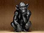 Geometric Monkey – Moderne Affen Skulptur | Abstrakte Tierfigur | Stilvolle 3D-Deko im polygonalen Design Fehn-factory.de