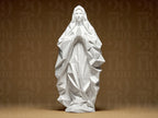 Geometric Saint Mary Statue – Moderne Marienfigur | Polygonale Heilige Maria Statue | Zeitlose 3D-Kunst für Zuhause oder Andachtsraum Fehn-factory.de