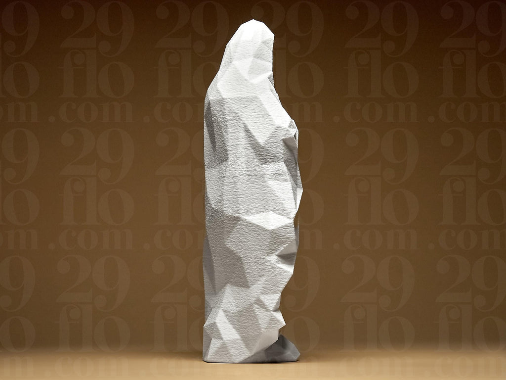 Geometric Saint Mary Statue – Moderne Marienfigur | Polygonale Heilige Maria Statue | Zeitlose 3D-Kunst für Zuhause oder Andachtsraum Fehn-factory.de
