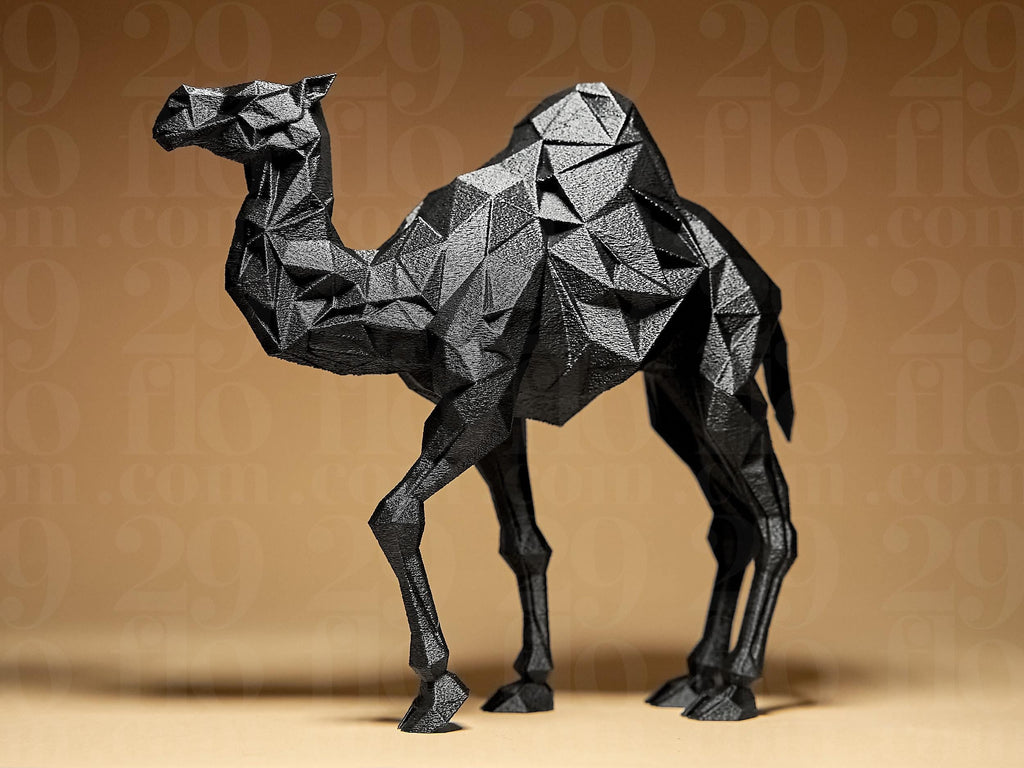 Geometric Camel Figure – Moderne Kamel Skulptur | Polygonal Design | 3D-gedruckte Wüstendeko | Stylisches Geschenk für Designliebhaber Fehn-factory.de