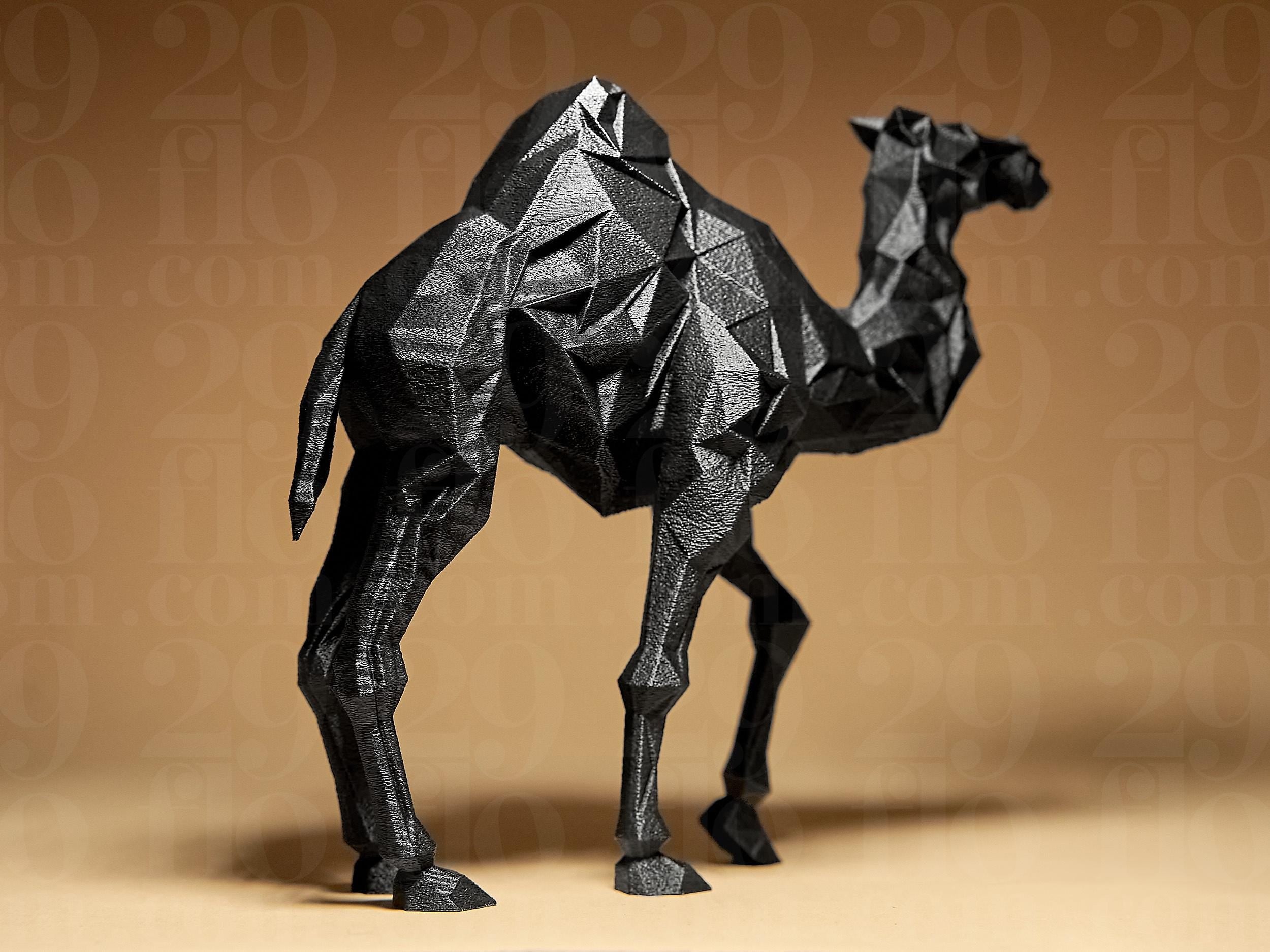 Geometric Camel Figure – Moderne Kamel Skulptur | Polygonal Design | 3D-gedruckte Wüstendeko | Stylisches Geschenk für Designliebhaber Fehn-factory.de