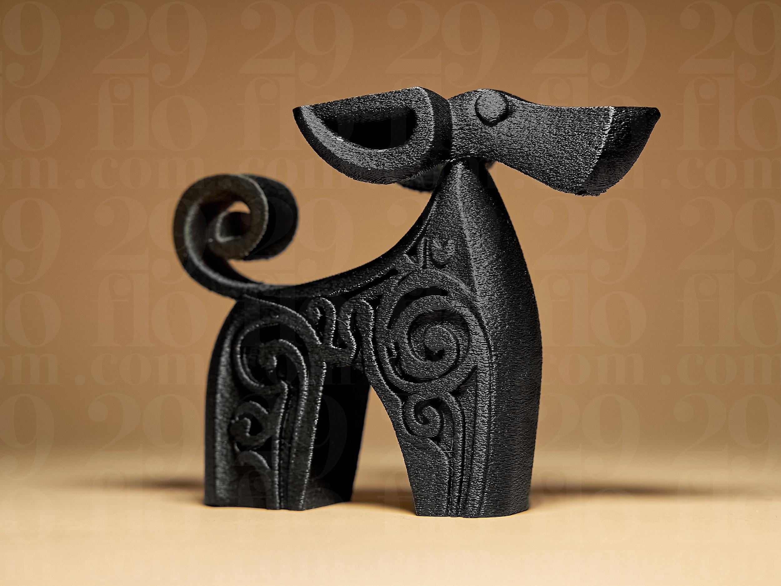 Abstract DOG #4 – Moderner Deko-Hund | Abstrakte 3D-Skulptur mit Ornamentstruktur | Designerfigur im minimalistischen Stil Fehn-factory.de