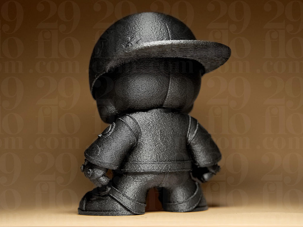 Skeleton Bros #2 – Blue Cap Edition | Totenkopf-Figur Basecap | 3D-gedruckte Street-Art Skulptur | Handbemalt in Metallic-Blau oder Schwarz Fehn-factory.de