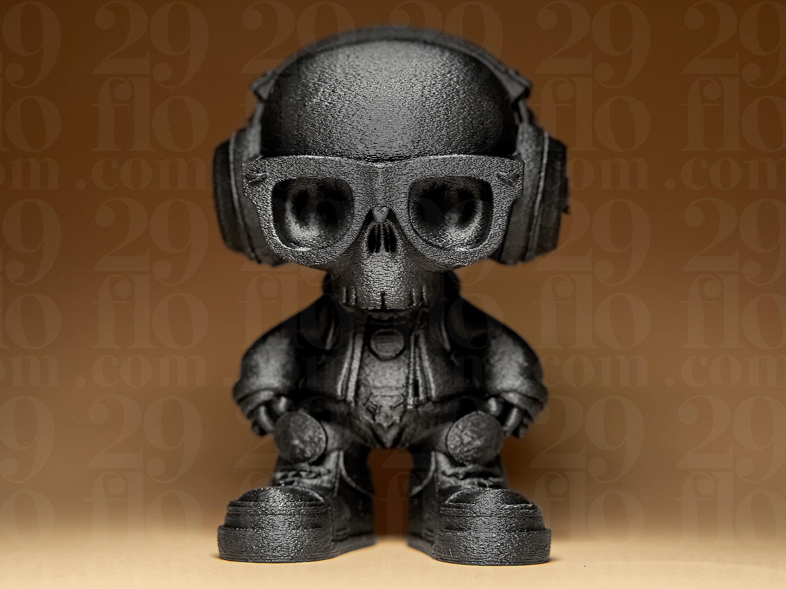 Skeleton Bros #1 – DJ Edition | 3D-gedruckte Totenkopf-Figur mit Kopfhörern | Handbemalt in Gold-Antik oder Schwarz | Urban Art Skulptur Fehn-factory.de