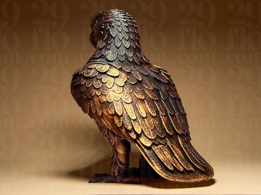 EAGLE Sculpture | 3D-gedruckte Design-Skulptur | Adler Figur in Schwarz oder handbemalt in Gold | Majestätische Deko | Designers Edition Fehn-factory.de