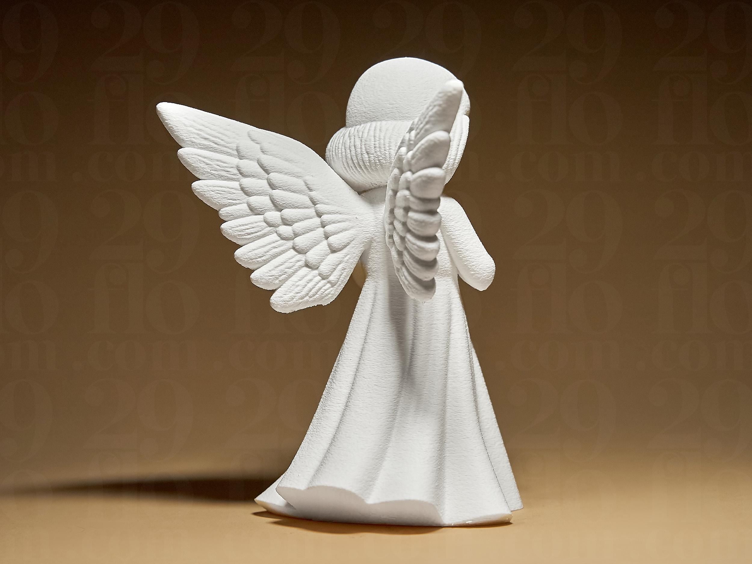 Angel Figurine | Weißer 3D-gedruckter Engel | Symbol für Schutz & Geborgenheit | 29Flo White Series | Stilvolle Dekofigur Fehn-factory.de