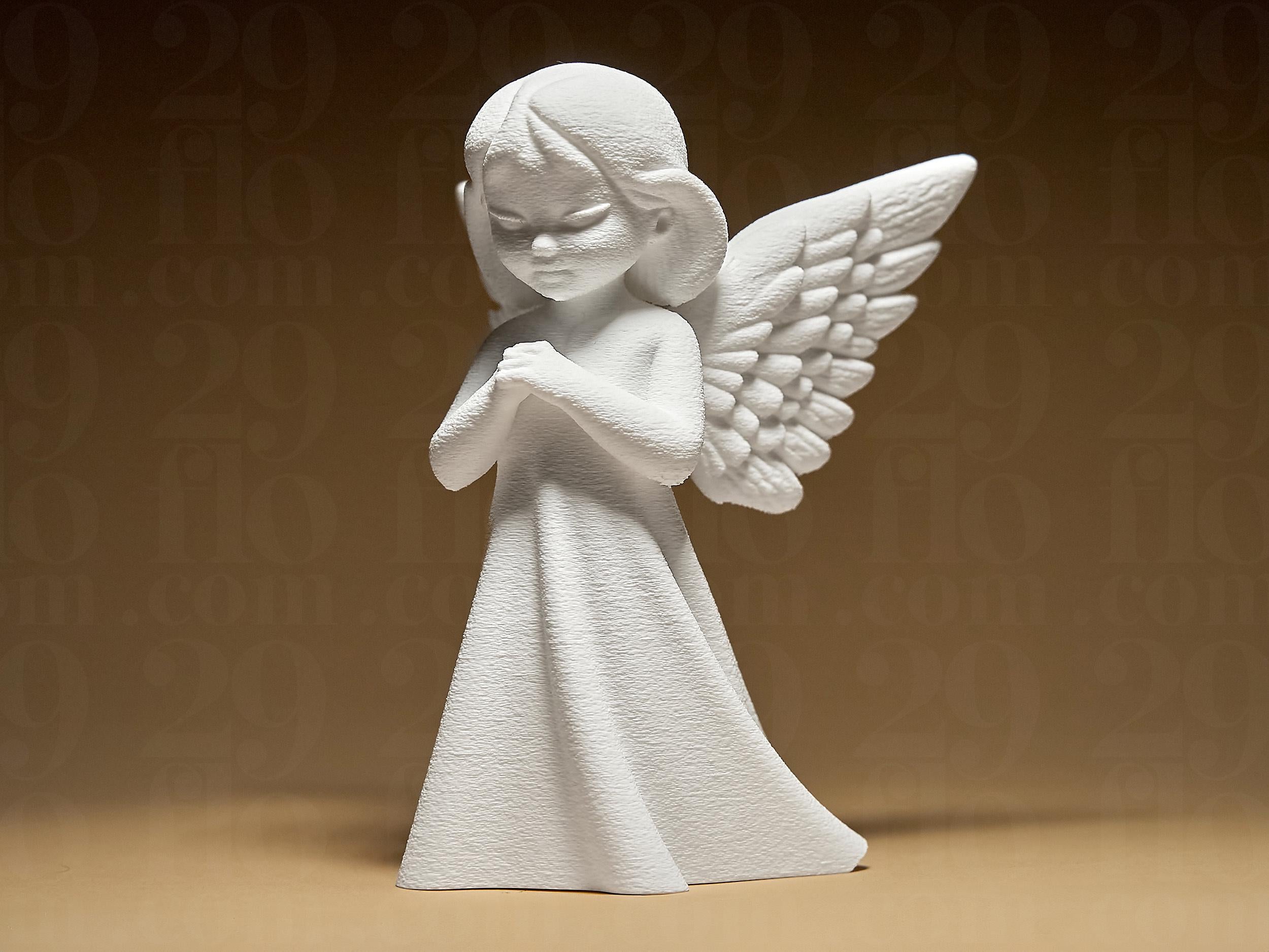 Angel Figurine | Weißer 3D-gedruckter Engel | Symbol für Schutz & Geborgenheit | 29Flo White Series | Stilvolle Dekofigur Fehn-factory.de
