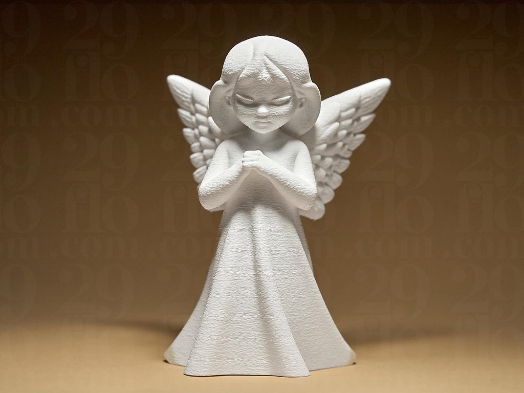 Angel Figurine | Weißer 3D-gedruckter Engel | Symbol für Schutz & Geborgenheit | 29Flo White Series | Stilvolle Dekofigur Fehn-factory.de