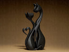 Cat’s Romance | Schwarze 3D-gedruckte Katzenfigur | Symbol für Liebe & Harmonie | 29Flo Black Series | Elegante Designskulptur Fehn-factory.de