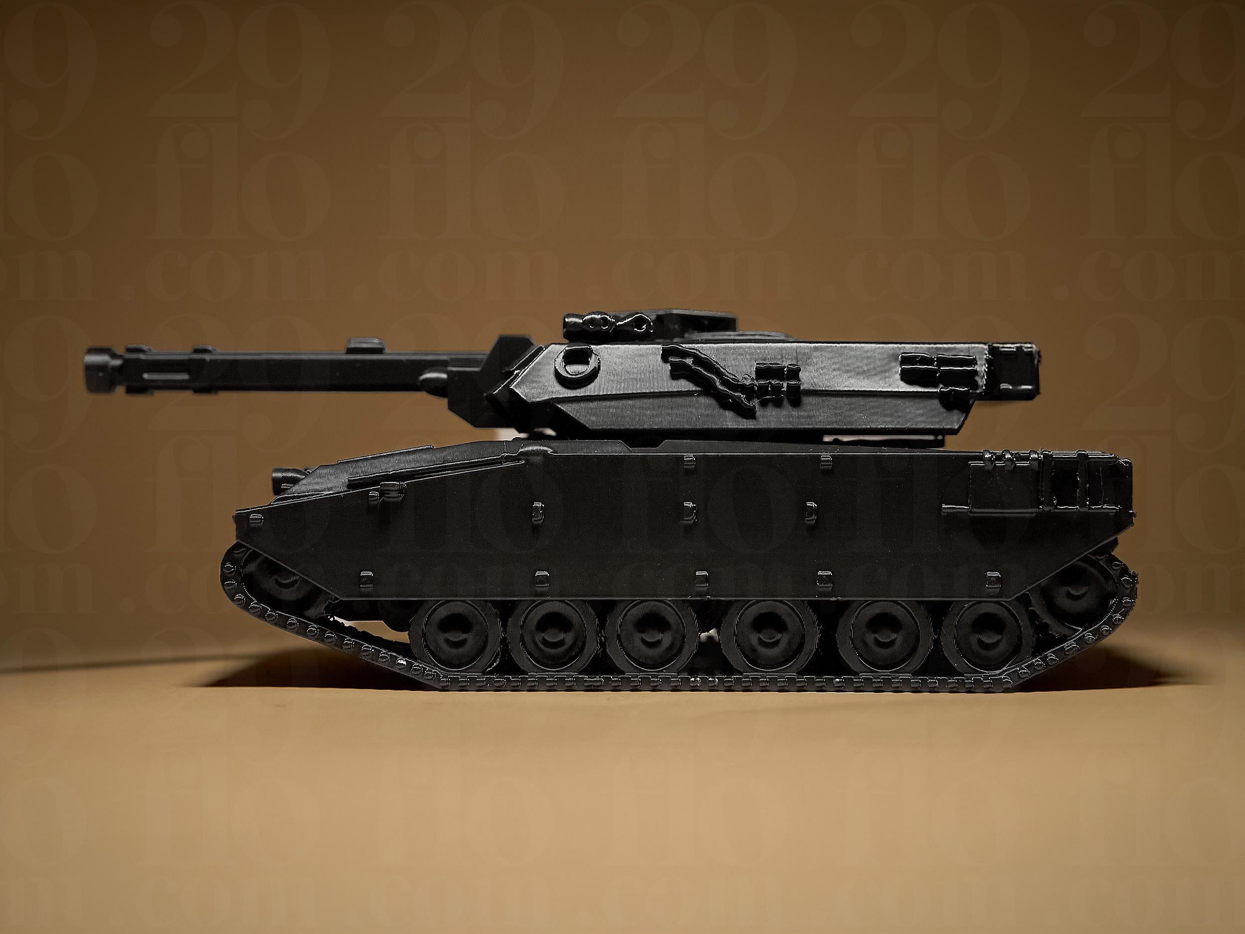 Just a Tank | Schwarzes 3D-gedrucktes Panzermodell | Modernes Designobjekt & Sammlerstück | 29Flo Black Series | Industrial Art Fehn-factory.de
