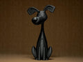 Funny Dog Figurine | Schwarze Hundefigur im modernen Stil | 3D-gedruckte Dekofigur | 29Flo Black Series | Lustiges Designobjekt Fehn-factory.de