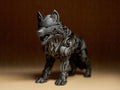 Designer Wolf Sculpture | Schwarze Wolfsfigur Ornament-Struktur | 3D-gedruckte Skulptur | 29Flo Black Series | Symbol für Stärke & Freiheit Fehn-factory.de