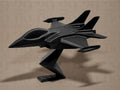 Fighter Aircraft Model | Modernes Kampfflugzeug auf Standfuß | Black Edition Designobjekt für Sammler & Deko Fehn-factory.de