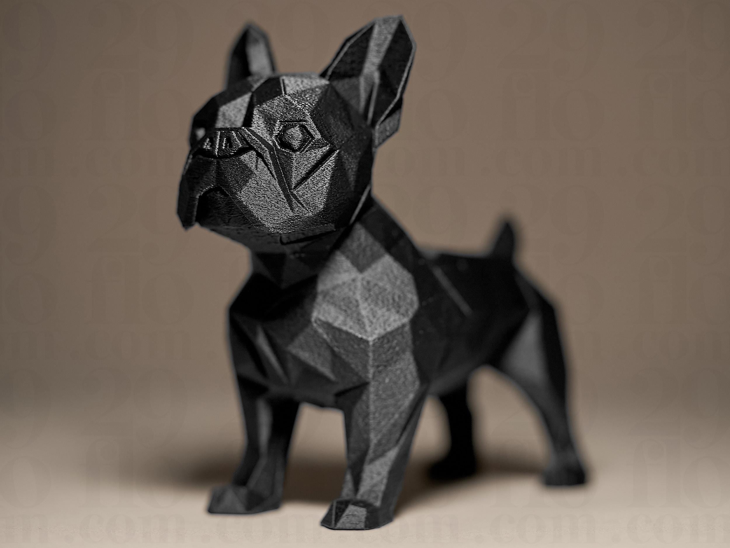 Geometric French Bulldog Figurine | Moderne Dekofigur Hund | Black Edition Designobjekt für Zuhause oder Büro Fehn-factory.de