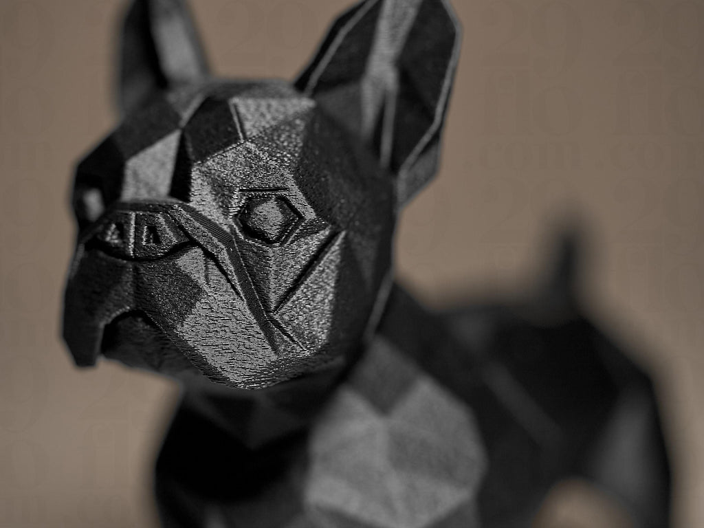 Geometric French Bulldog Figurine | Moderne Dekofigur Hund | Black Edition Designobjekt für Zuhause oder Büro Fehn-factory.de