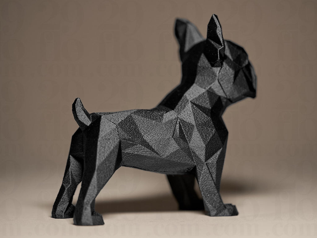 Geometric French Bulldog Figurine | Moderne Dekofigur Hund | Black Edition Designobjekt für Zuhause oder Büro Fehn-factory.de
