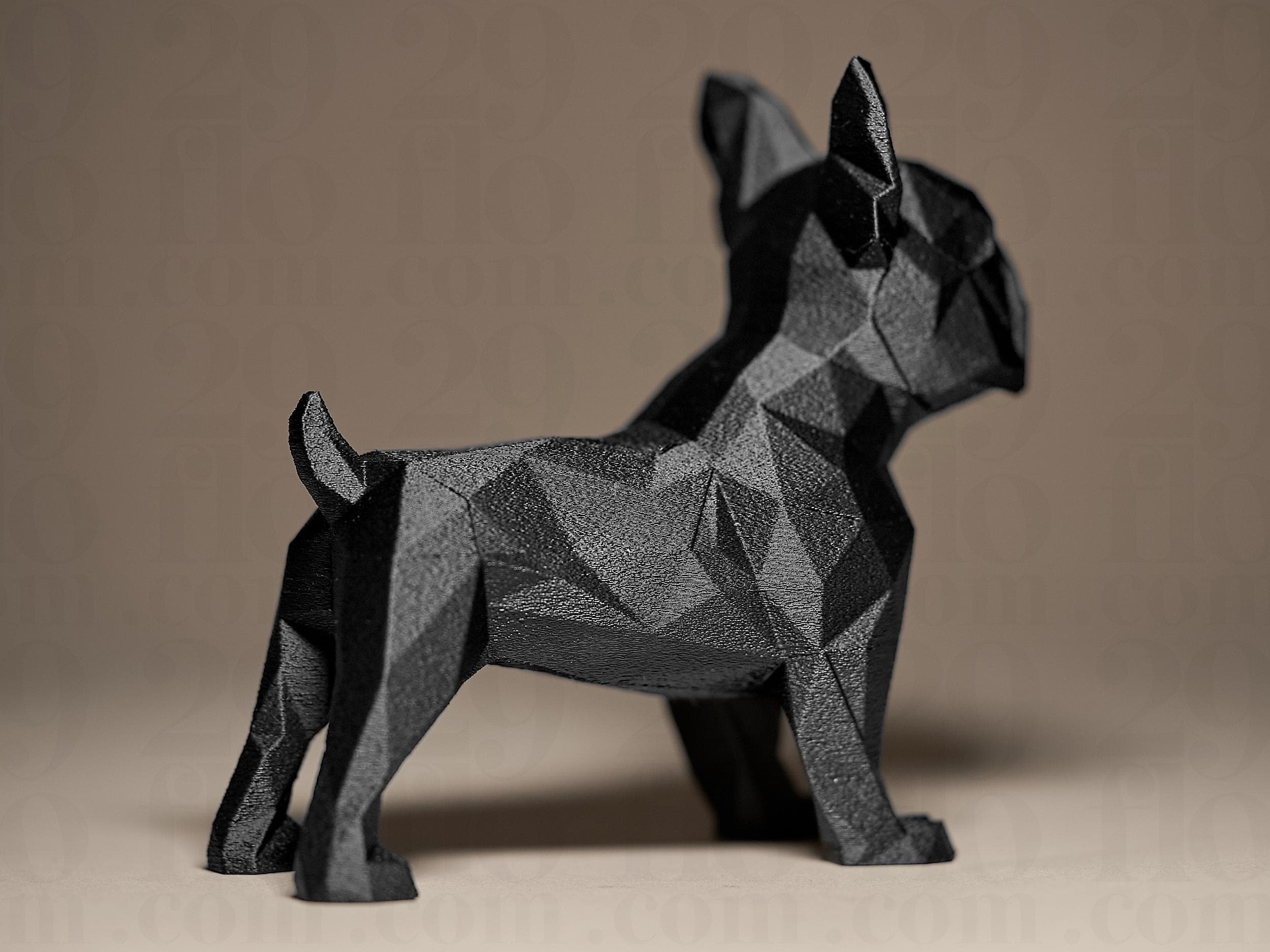 Geometric French Bulldog Figurine | Moderne Dekofigur Hund | Black Edition Designobjekt für Zuhause oder Büro Fehn-factory.de