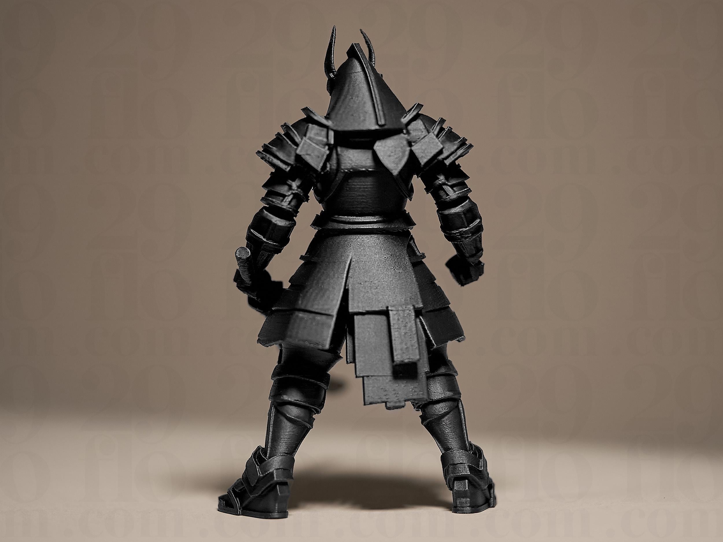 Samurai Warrior Figurine | Japanische Samurai Statue | Black Edition Designobjekt mit Katana Fehn-factory.de