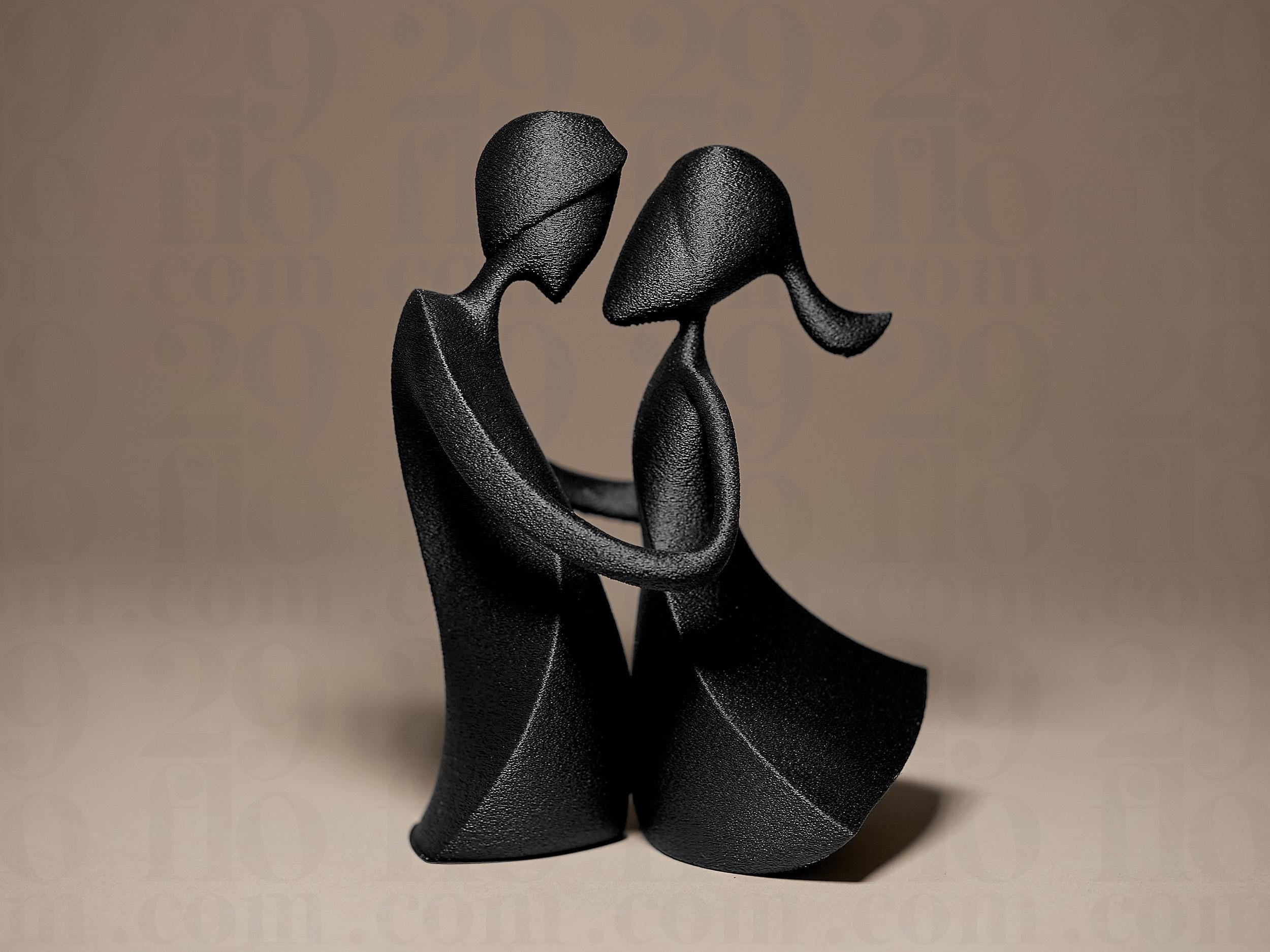 Abstract Romantic Couple Sculpture | Moderne Liebespaar Figur | Black Edition Designobjekt für Zuhause Fehn-factory.de