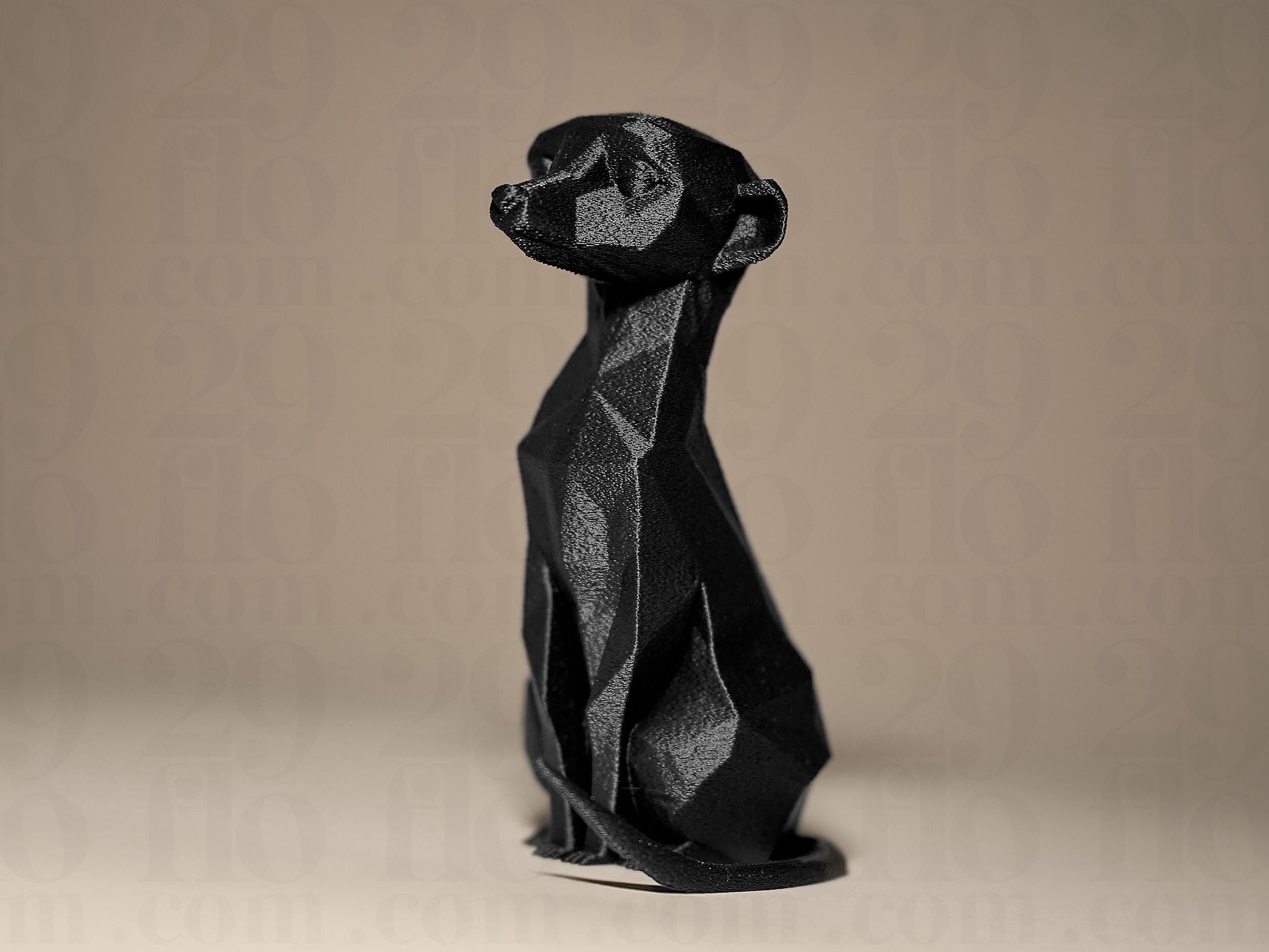 Geometric Meerkat Figurine | Moderne Erdmännchen Statue | Black Edition Designobjekt für Wohnzimmer oder Büro Fehn-factory.de