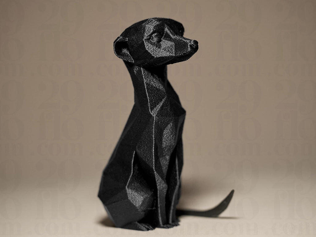Geometric Meerkat Figurine | Moderne Erdmännchen Statue | Black Edition Designobjekt für Wohnzimmer oder Büro Fehn-factory.de