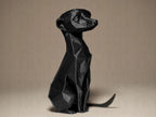 Geometric Meerkat Figurine | Moderne Erdmännchen Statue | Black Edition Designobjekt für Wohnzimmer oder Büro Fehn-factory.de