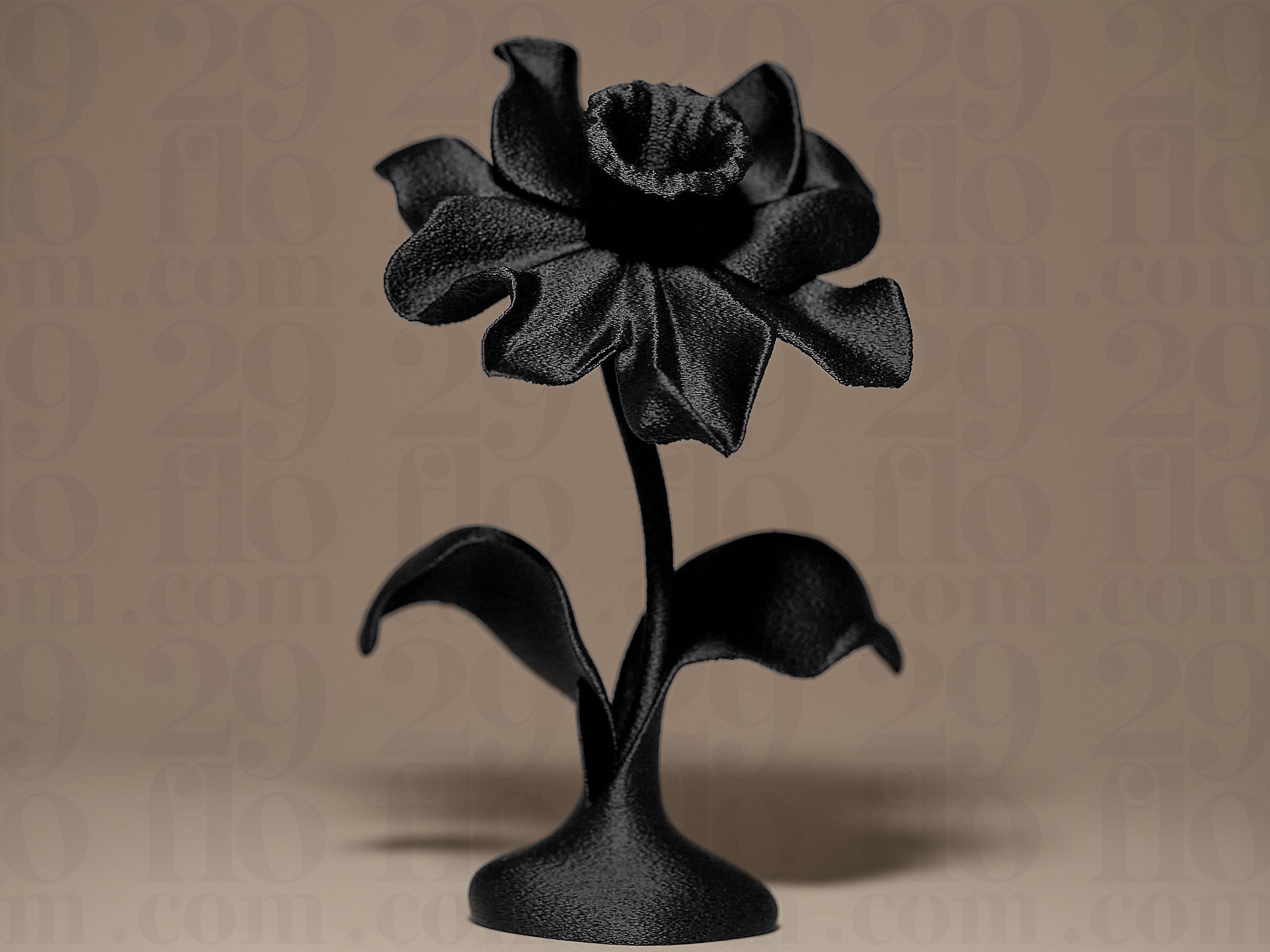 Daffodil Decor | Moderne Narzisse Skulptur | Black Edition Designblume für stilvolle Wohnräume Fehn-factory.de