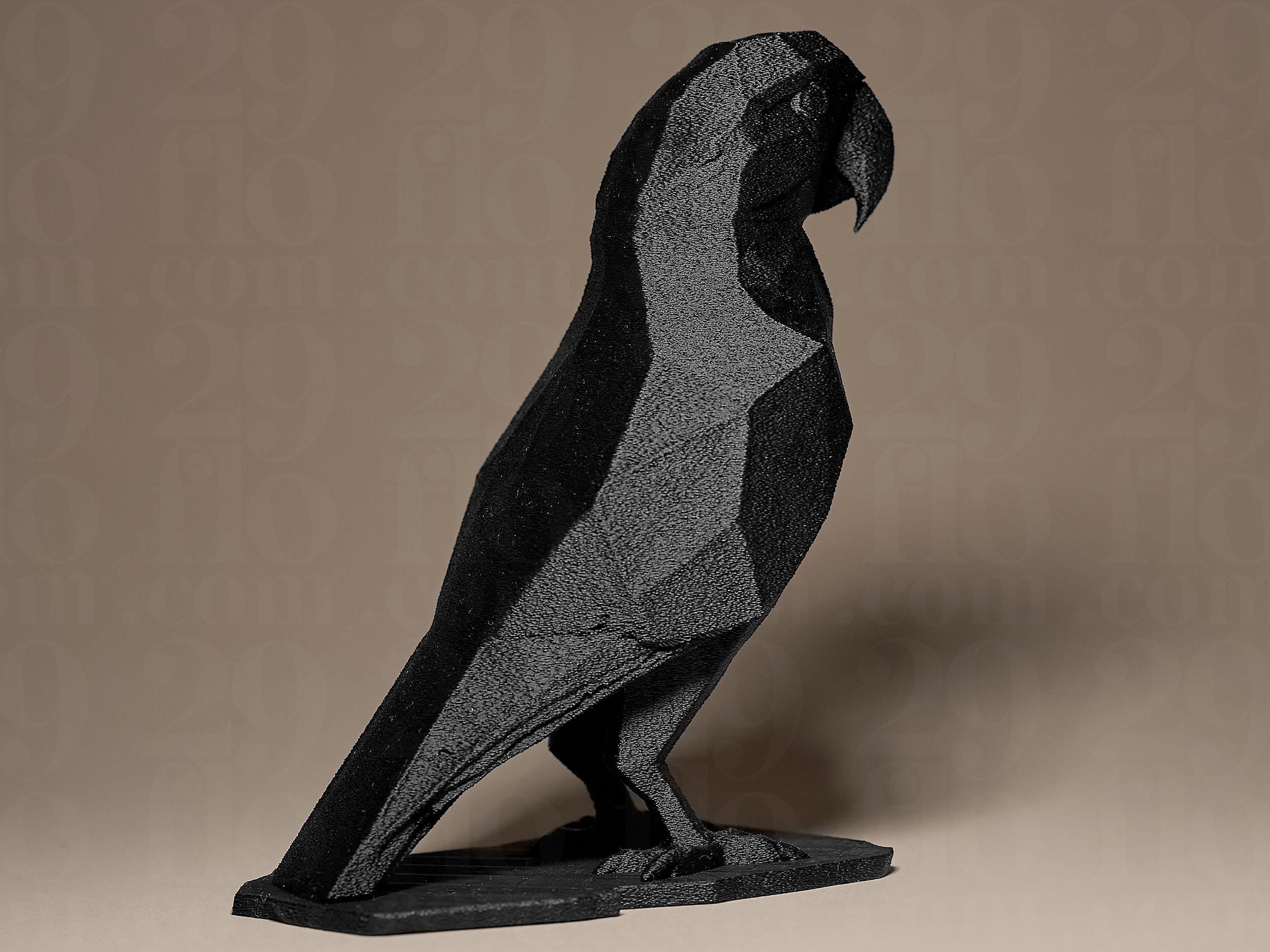 Geometric Parrot Figurine | Moderner Papagei aus geometrischen Formen | Stilvolle Dekofigur für Designliebhaber Fehn-factory.de
