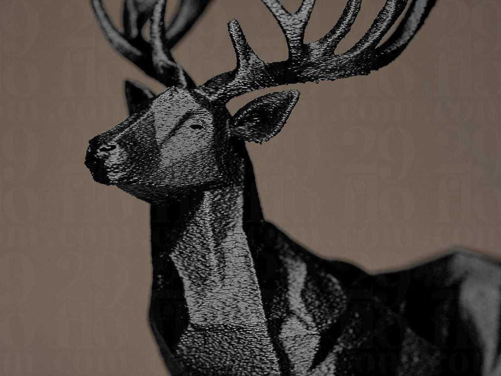 Geometric Deer Figurine | Moderner Hirsch aus geometrischen Formen | Elegante Dekofigur in Schwarz Fehn-factory.de