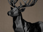 Geometric Deer Figurine | Moderner Hirsch aus geometrischen Formen | Elegante Dekofigur in Schwarz Fehn-factory.de