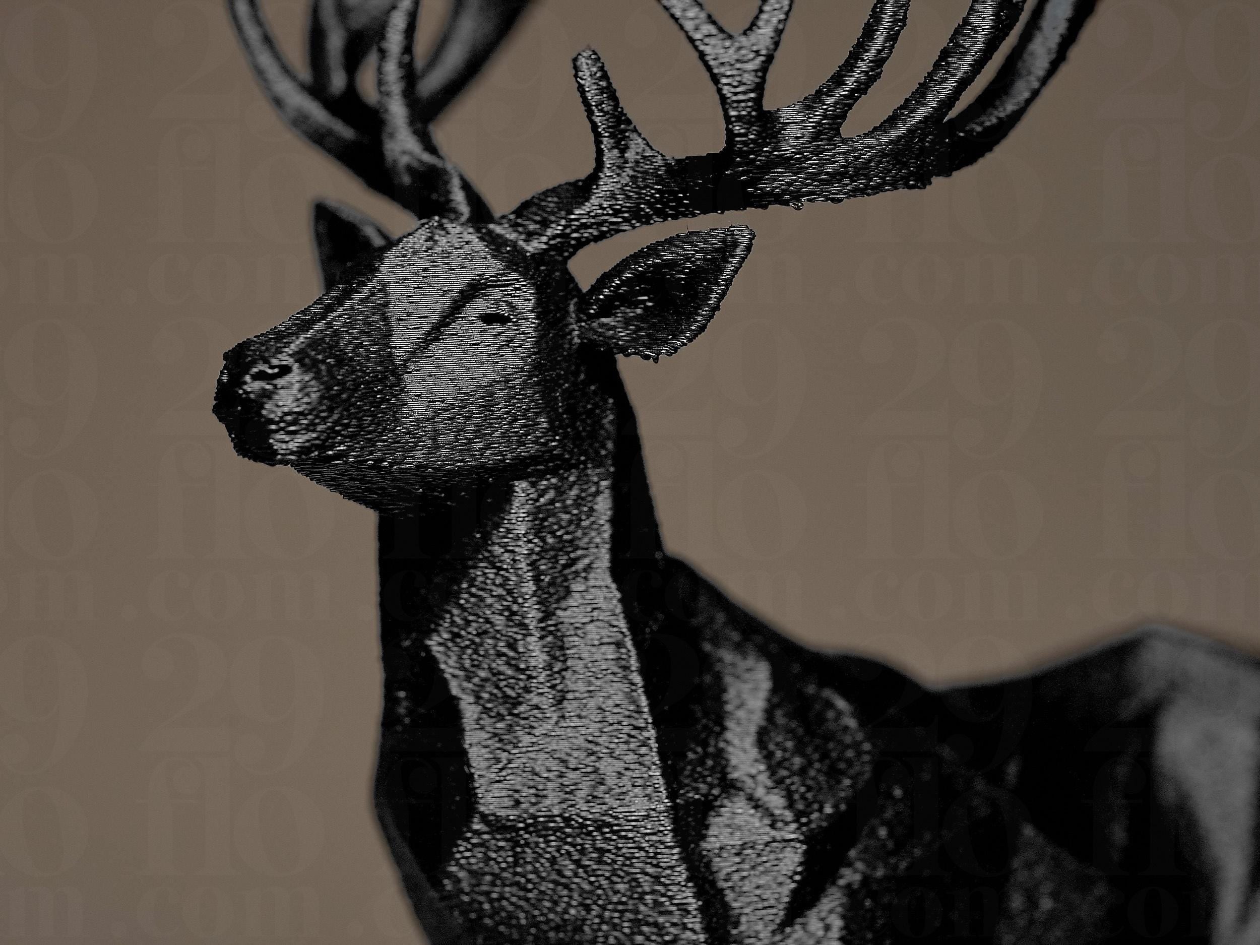 Geometric Deer Figurine | Moderner Hirsch aus geometrischen Formen | Elegante Dekofigur in Schwarz Fehn-factory.de