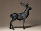 Geometric Deer Figurine | Moderner Hirsch aus geometrischen Formen | Elegante Dekofigur in Schwarz Fehn-factory.de