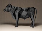 Geometric Cow Figurine | Moderne Kuhskulptur in geometrischem Design | Stilvolle Dekofigur in Schwarz Fehn-factory.de
