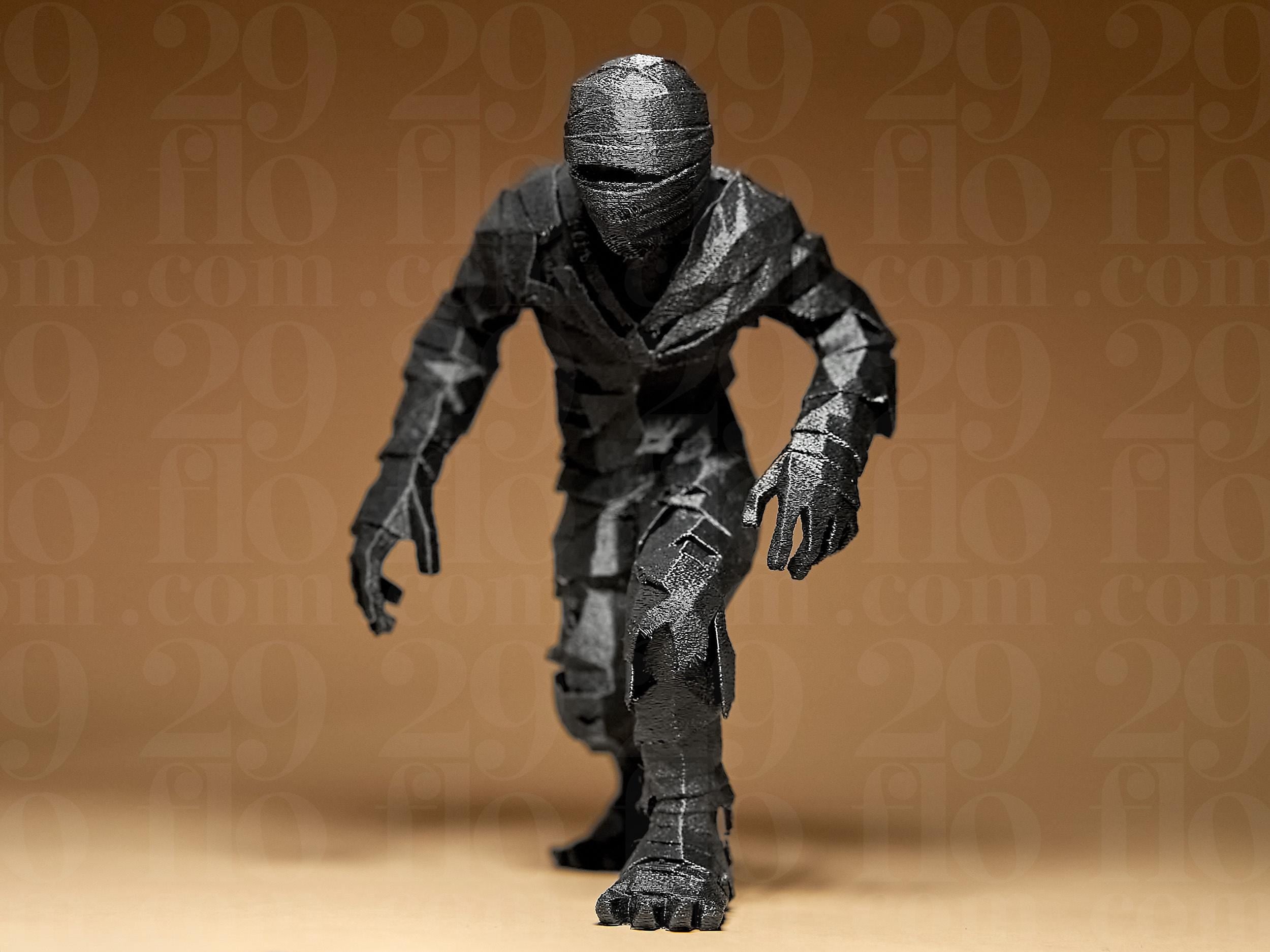 Geometrische Mumie Figur – Halloween Deko, Grusel Statue, Gothic Kunstfigur, Monster Dekoration Fehn-factory.de