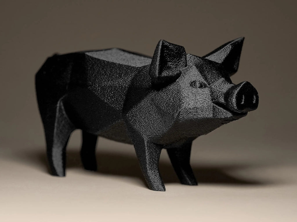 Geometric Pig Figurine | Modernes Schwein aus geometrischen Formen | Stilvolle Dekofigur in Schwarz Fehn-factory.de