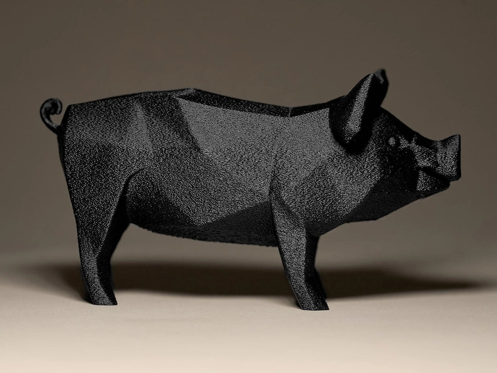 Geometric Pig Figurine | Modernes Schwein aus geometrischen Formen | Stilvolle Dekofigur in Schwarz Fehn-factory.de