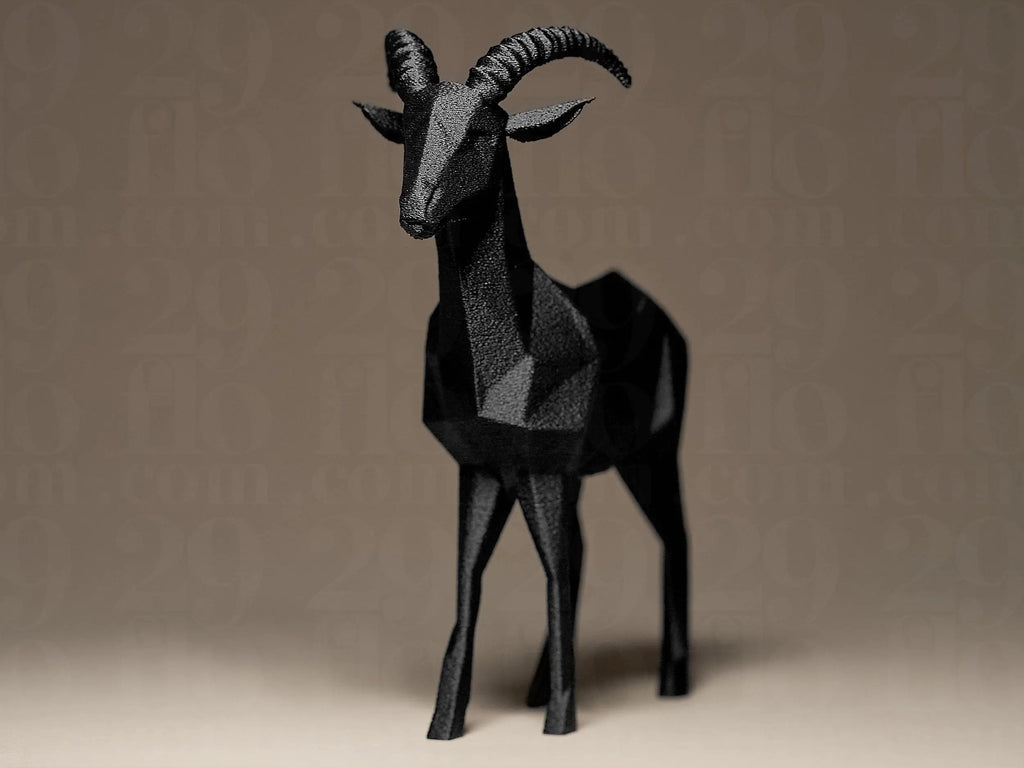 Geometric Goat Figurine | Moderne Ziege aus geometrischen Formen | Stilvolle Dekofigur in Schwarz Fehn-factory.de