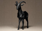 Geometric Goat Figurine | Moderne Ziege aus geometrischen Formen | Stilvolle Dekofigur in Schwarz Fehn-factory.de