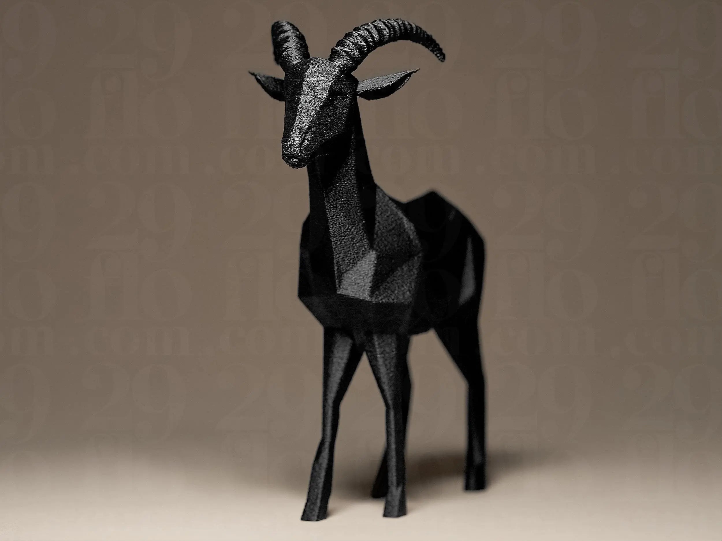 Geometric Goat Figurine | Moderne Ziege aus geometrischen Formen | Stilvolle Dekofigur in Schwarz Fehn-factory.de