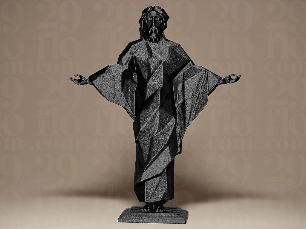 Modern Geometric Jesus Statue | Minimalistische Jesusfigur | Zeitgenössische christliche Kunstskulptur Fehn-factory.de