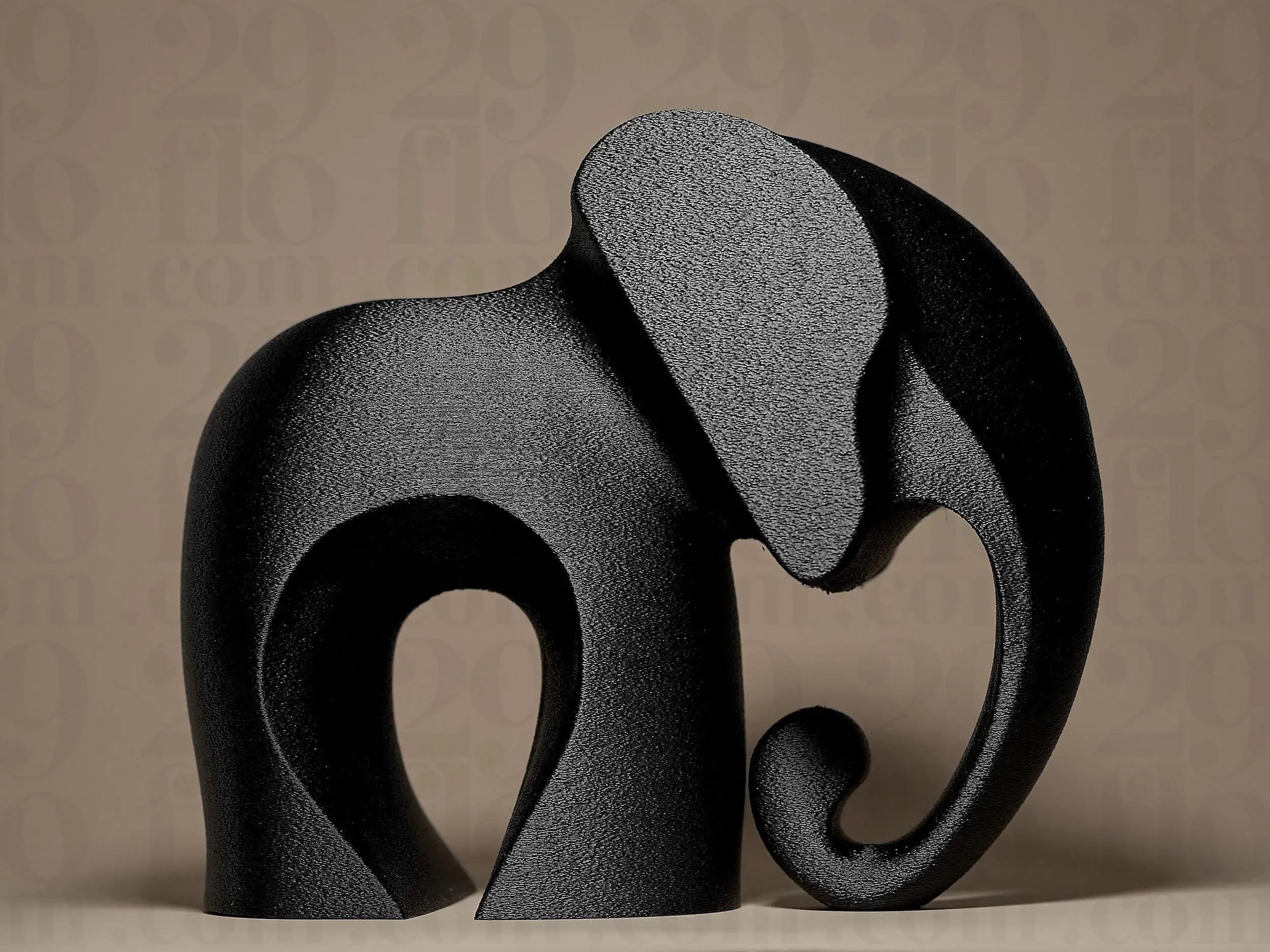 Modern Elephant Figurine | Abstrakte Elefantenstatue | Minimalistische Tierfigur in Schwarz Fehn-factory.de