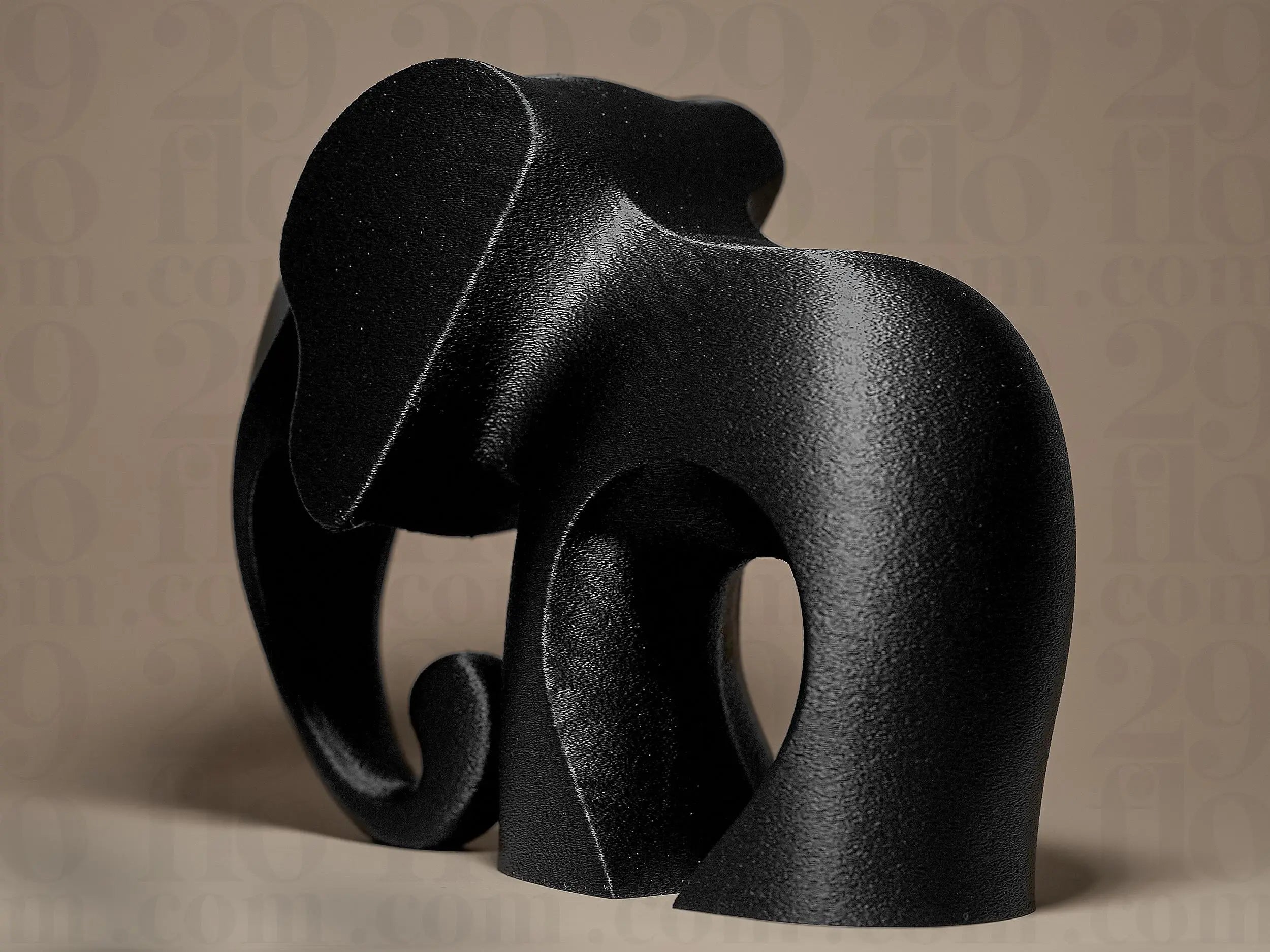 Modern Elephant Figurine | Abstrakte Elefantenstatue | Minimalistische Tierfigur in Schwarz Fehn-factory.de