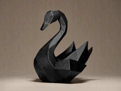 Swan Decor Figurine | Moderner Schwan | Abstrakte Dekofigur in Schwarz oder Weiß