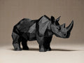 Rhino Decor Figurine | Geometrisches Nashorn | Moderne Tierfigur in Schwarz oder Weiß Fehn-factory.de